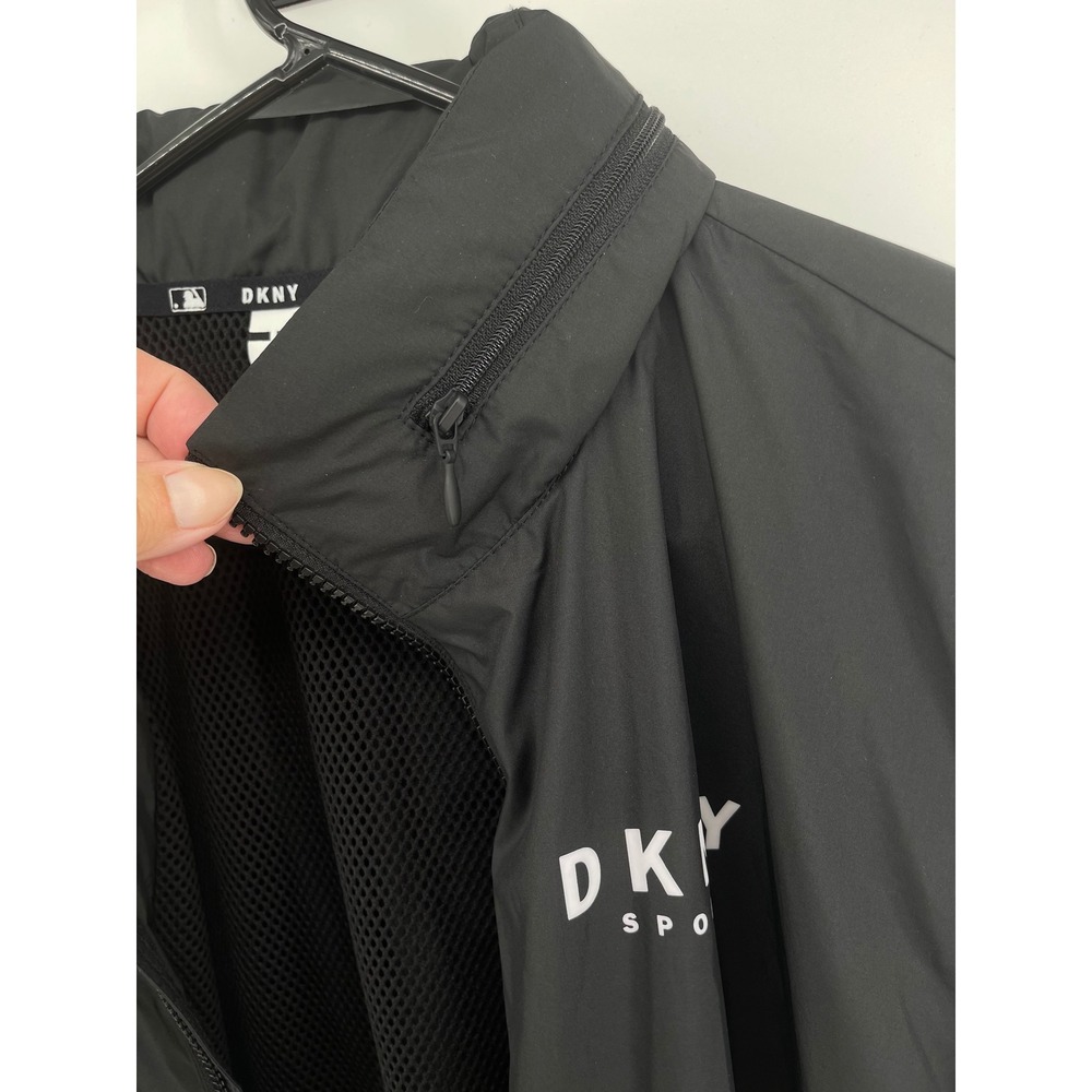 DKNY Sport MLB Seattle Mariners Windbreaker Jacket Full Zip Womens LG Black NEW - Picture 16 of 16